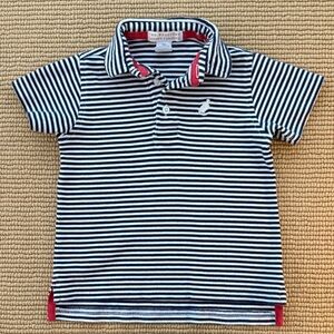 The Beaufort Bonnet Company Navy and White Striped Polo